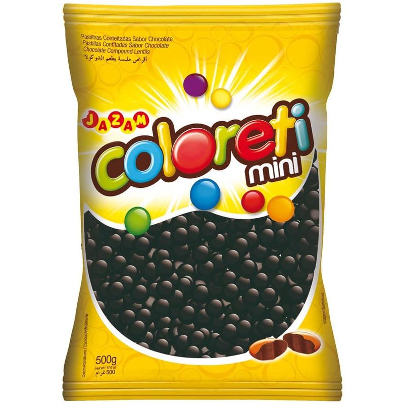 Pacote Mini Confete Coloreti Chocolate PRETO - 300g