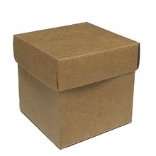 Caixa Cubo com Tampa 11x11cm Kraft - 10 unidades