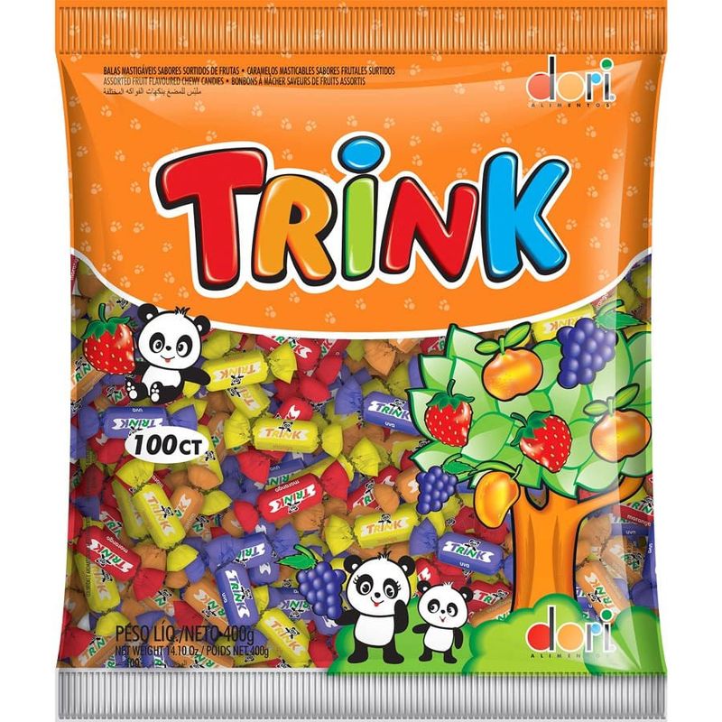 Pacote Bala Mastigável Trink Frutas Sortidas - 400g