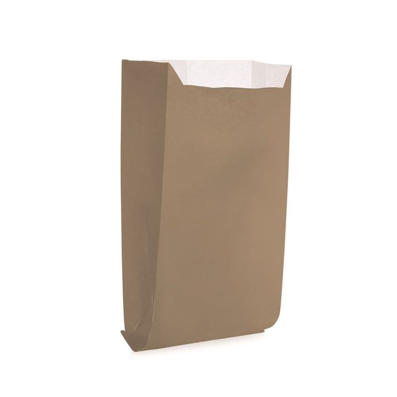 Saquinho para Pipoca Hot Dog Liso Pardo Grande 14x8x4 - 50 Un