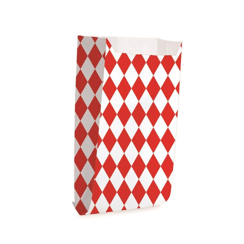 Saquinho para Pipoca Hot Dog Losango Vermelho Grande 14x8x4 - 50 Un