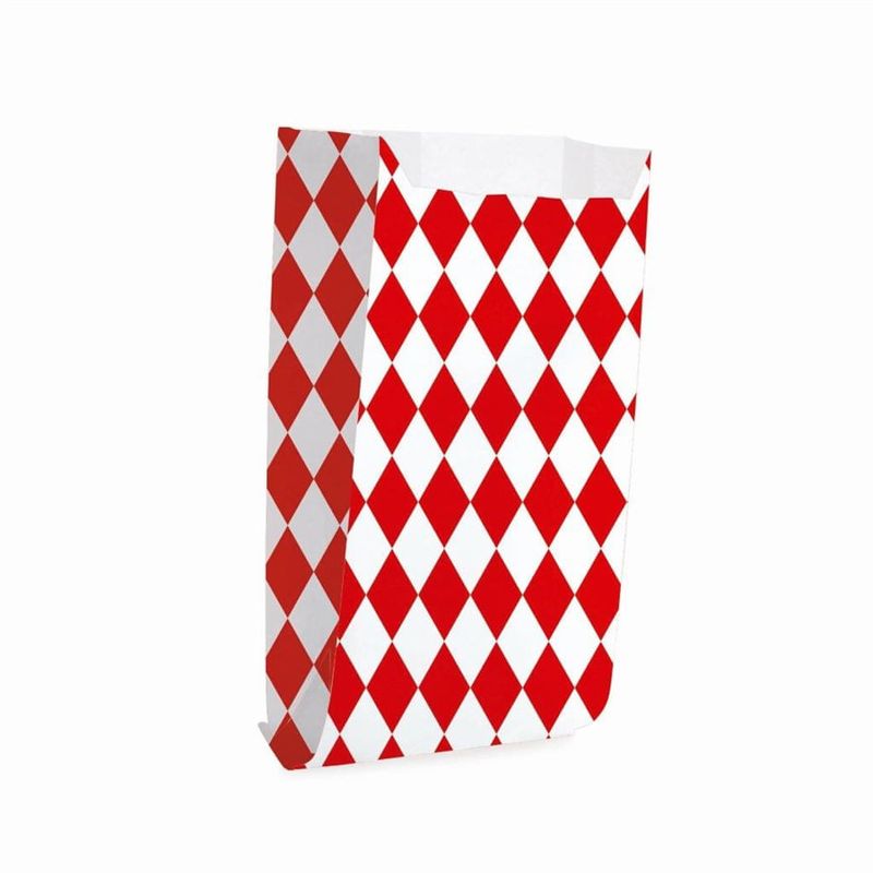 Saquinho para Pipoca Hot Dog Losango Vermelho Grande 14x8x4 - 50 Un