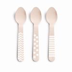 Talheres Decorativos Madeira Colher Branco com - 8 Un