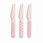 Talheres Decorativos Madeira Faca Rosa - 8 Un