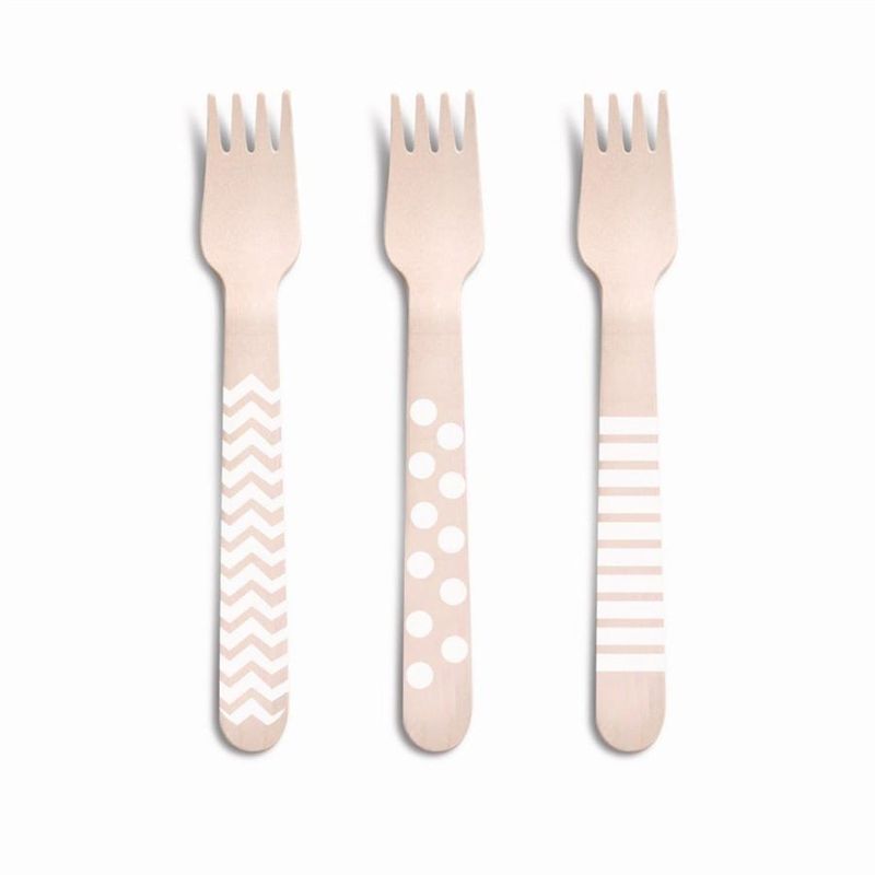 Talheres Decorativos Madeira Garfo Branco com - 8 Un