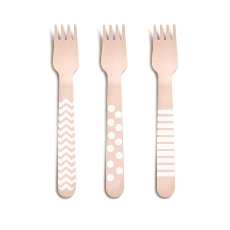 Talheres Decorativos Madeira Garfo Branco com - 8 Un