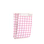 Saquinho para Lanche xadrez Rosa Bebe 10x8x4 - 50 Un