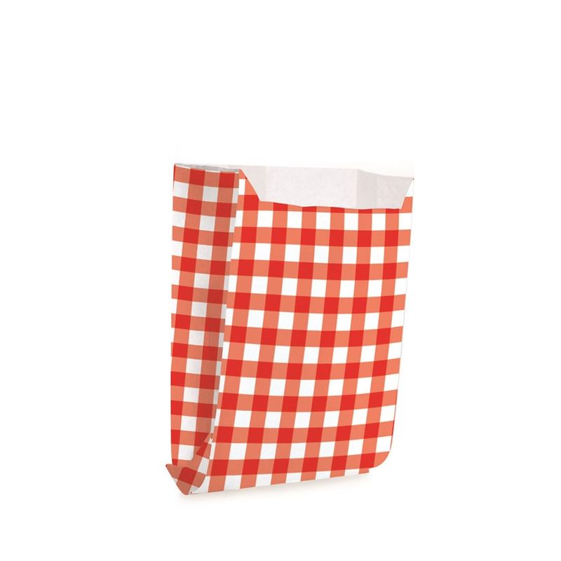 Saquinho para Lanche xadrez Vermelho 10x8x4 - 50 Un