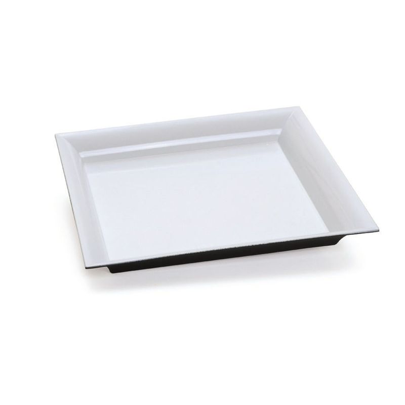 Bandeja Decorativa Quadrada Branca 25x25x2,5