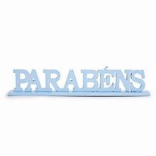 Letras Decorativas de Madeira Parabéns Azul