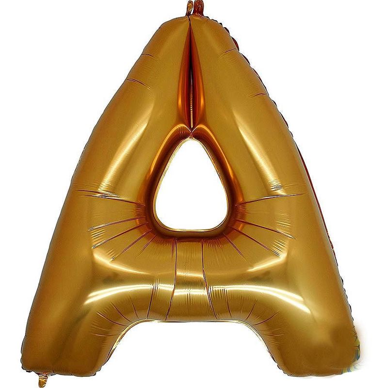 Balão Metalizado Gigante 86cm Liso Letra Dourado - A