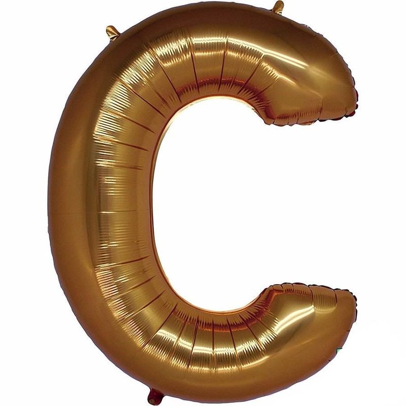 Balão Metalizado Gigante 86cm Liso Letra Dourado - C