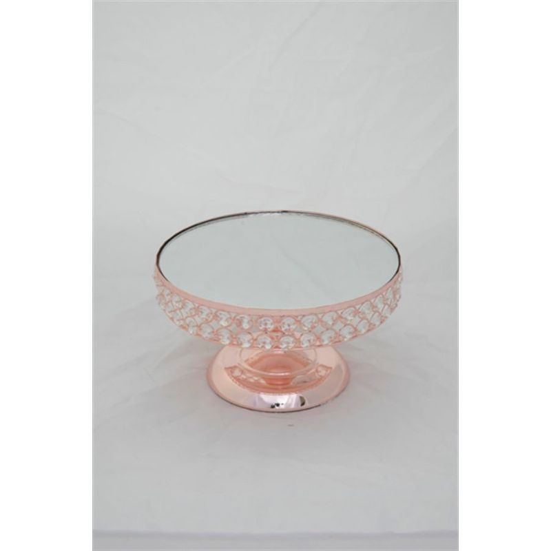 Suporte Solitário em Metal Rose, com Cristais de Vidro Ø 27 cm