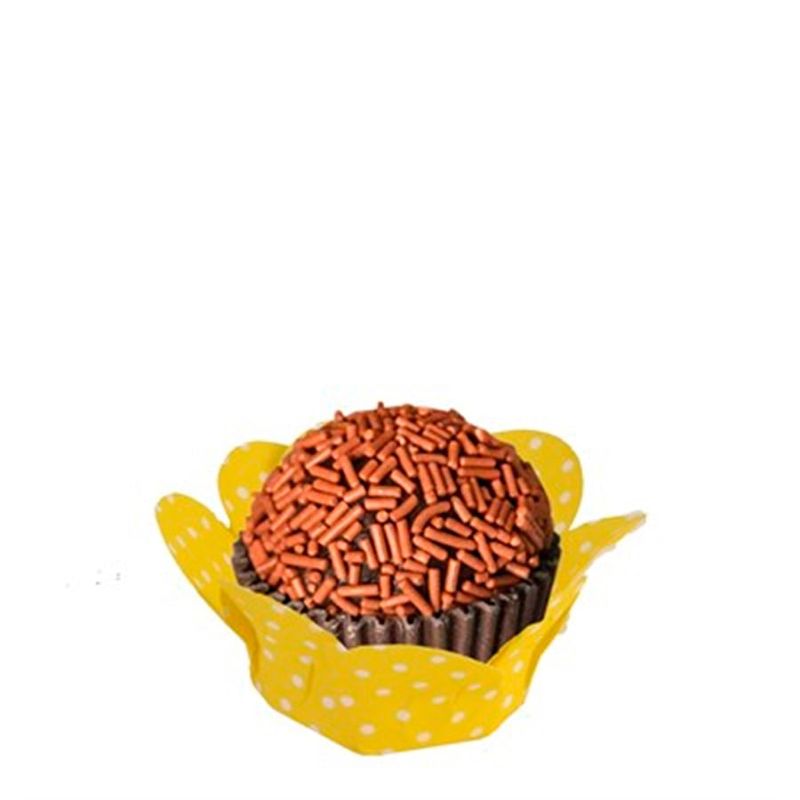 Forminhas Decorativas - Violeta Poá Amarelo 40 Un