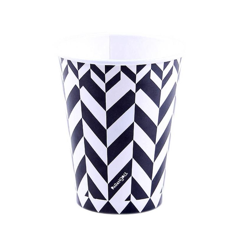 Parangolé - Copo de papel 240ml Cores Preto e Branco 08 Un