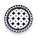 Parangolé - Prato Redondo 15cm Cores Preto e Branco 08 Un