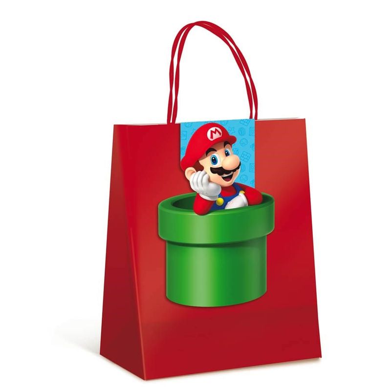Super Mario Bros - Sacola com Fechamento - 10 Un