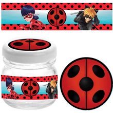 Festa Miraculous LadyBug - Kit Adesivo Especial para 10 Potinhos - Miraculous