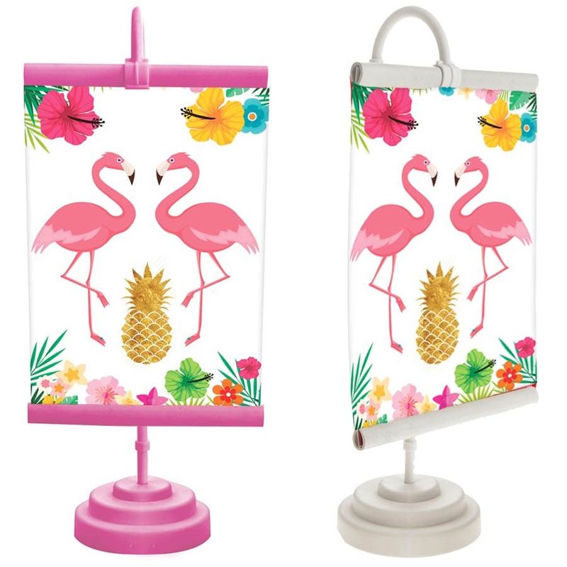 Enfeite de Mesa Banner Especial Flamingo