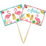 Lolipop para Cupcake Especial Flamingo - 10 Un