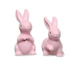 Coelho Decorativo em Resina Petit Sweet Rosa 4x3x1,5 - 6 Un