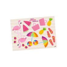 Kit Decorativo Cartonado Tropical Flamingo