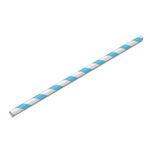 Canudo de Papel Listrado Azul Bebê - 20 unidades