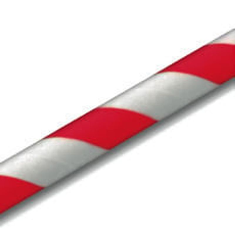 Canudo de Papel Listrado Vermelho - 20 unidades