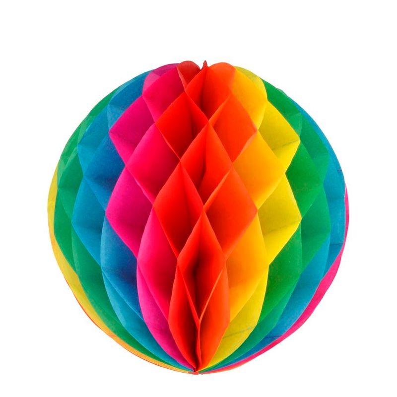 Guirlanda de Papel - Globo Colméia Colorida - 25cm