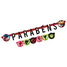 Festa Miraculous LadyBug - Faixa Parabéns Miraculous Ladybug