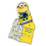 Festa Minions - Convite de Aniversário Meu Malvado Favorito 3 08 Un