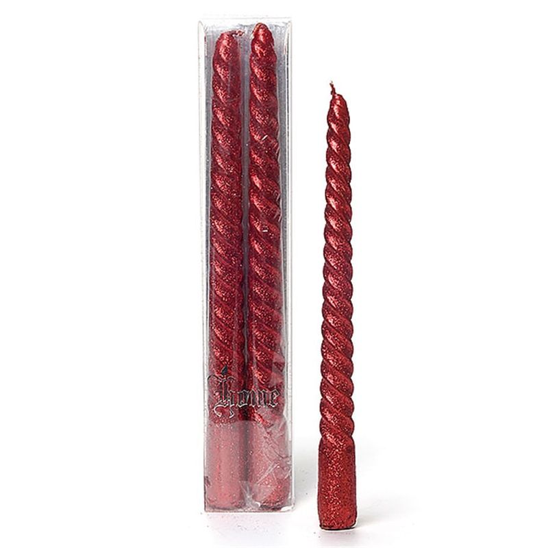 Velas em Kits - Duas Velas Espiral Vermelho (20cm) 02 Un