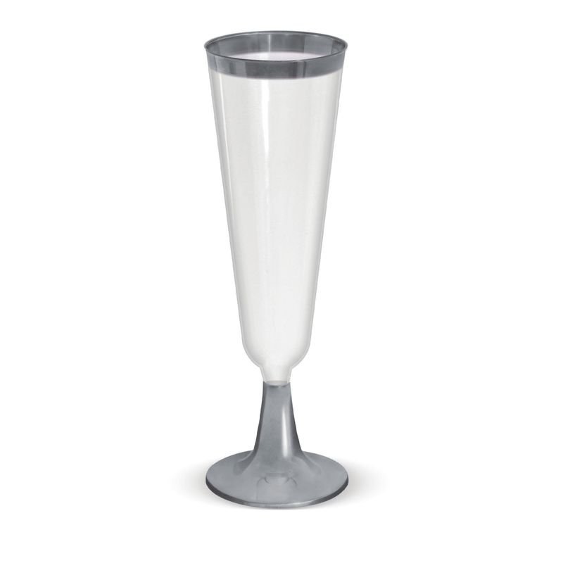 Taça Champagne 150ml Borda Prata - 12 Un