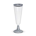 Taça Champagne 150ml Borda Prata - 12 Un