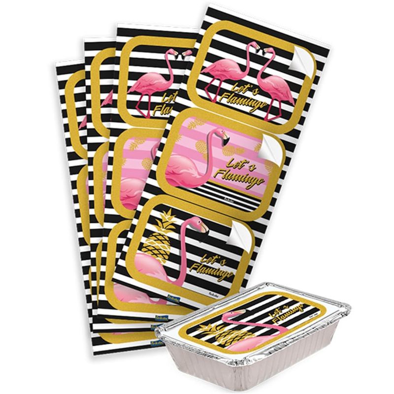 Adesivo Retangular Let's Flamingo - 04 cartelas