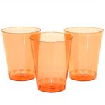 Copo Plástico 200ml Elegance Neon Laranja - 10 Un