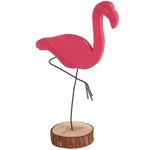 Flamingo Grande em Madeira para Decoração - 29,5 cm