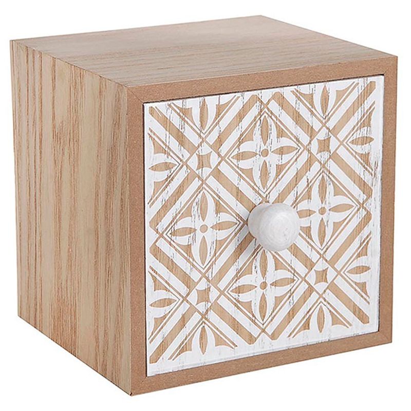 Gaveteiro Pequeno Quadrado em MDF Decorado - Losango
