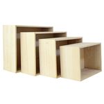 Kit de Suporte Quadrado Natural para Decoração - 4 peças