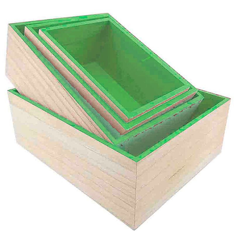 Kit de Suporte Quadrado Verde para Decoração - 4 peças
