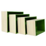 Kit de Suporte Quadrado Verde para Decoração - 4 peças