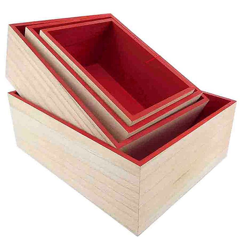 Kit de Suporte Quadrado Vermelho para Decoração - 4 peças