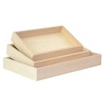 Kit de Suporte Retangular Natural para Decoração - 3 peças