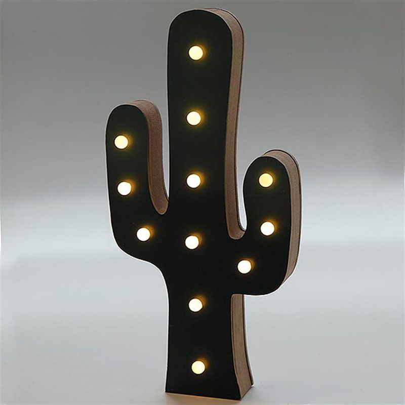 Luminária Importada Cactos de LED e MDF (30cm)