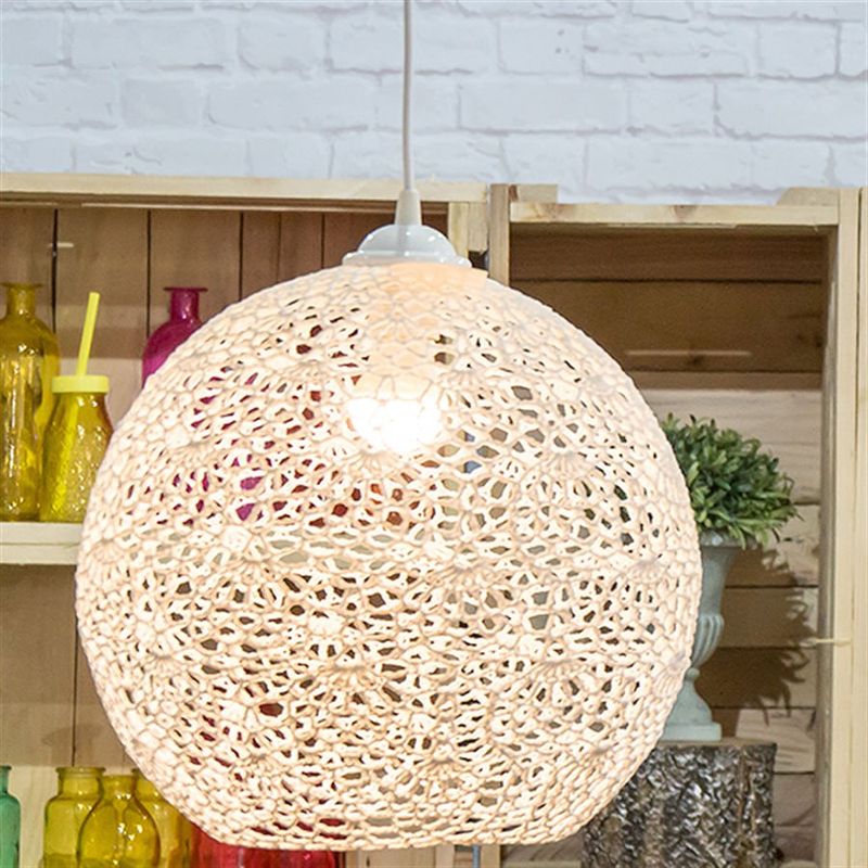 Luminária Rendada em Crochê - 110w - Branca