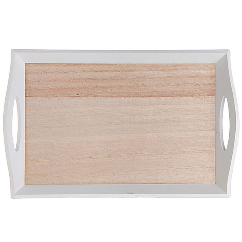 Bandeja Decorativa em MDF - Branca Reta (30x22cm)