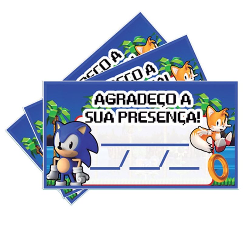 Festa Sonic - Tags SEM Furo Sonic - 15 Un