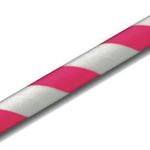 Canudo de Papel Listrado Pink - 20 unidades