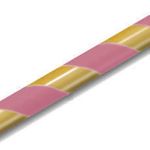 Canudo de Papel Listrado Dourado/Rosa - 15 unidades