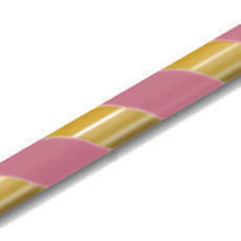Canudo de Papel Listrado Dourado/Rosa - 15 unidades